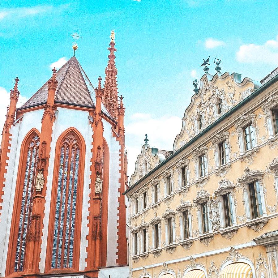 Germany Würzburg 德國 符茲堡: 瑪利亞聖母教堂、聖基利安大教堂、舊緬因橋、瑪莉恩堡要塞、大主教宮殿 - 第3張圖