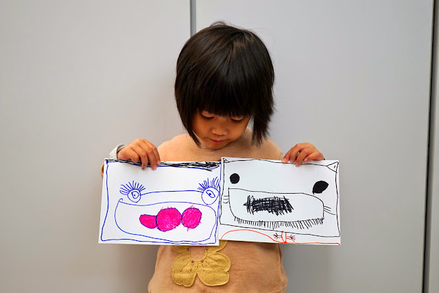 畫畫作品 4Y3M+ 時常出現條紋、斑點和鱗片