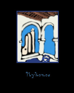 希臘小島 米克諾斯 Mykonos 深藍的愛琴海、淺藍的天空、教堂的藍色圓頂