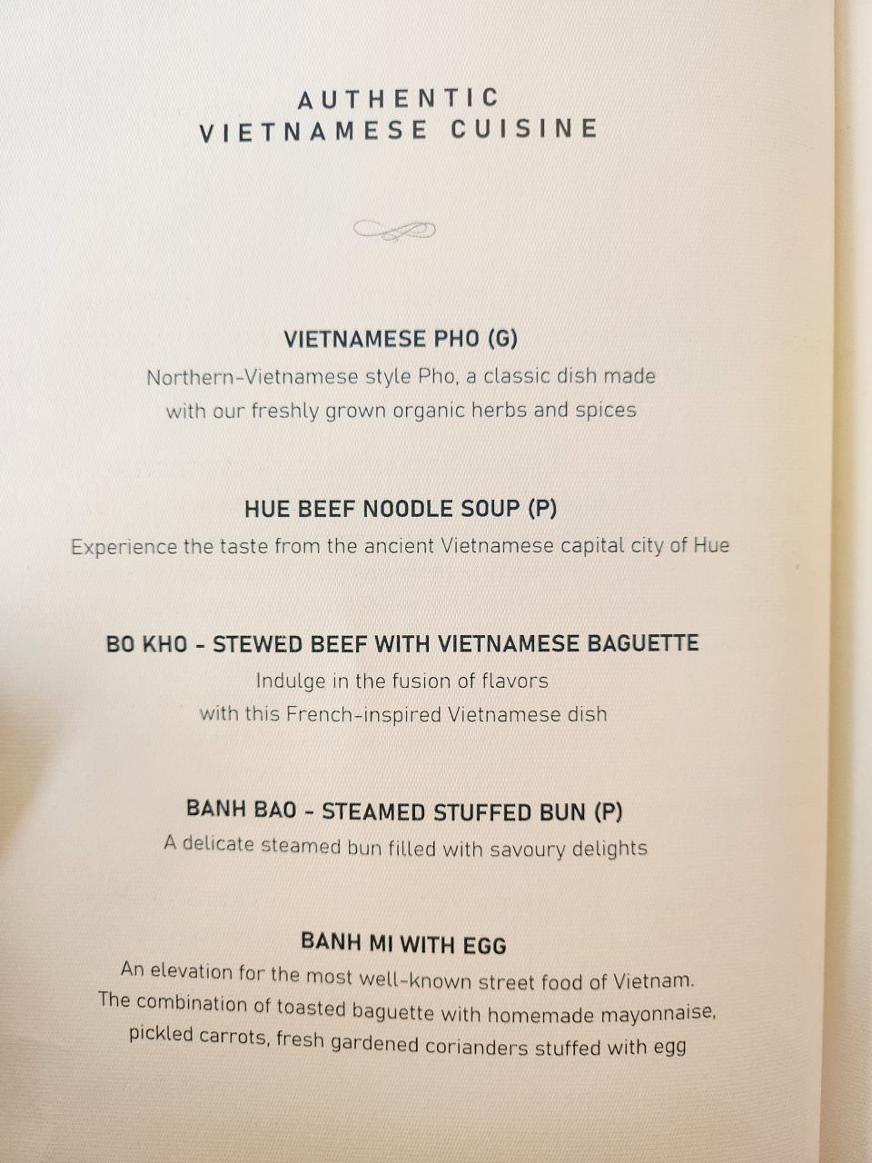 越南峴港 洲際酒店俱樂部Club Lounge 早餐單點菜單