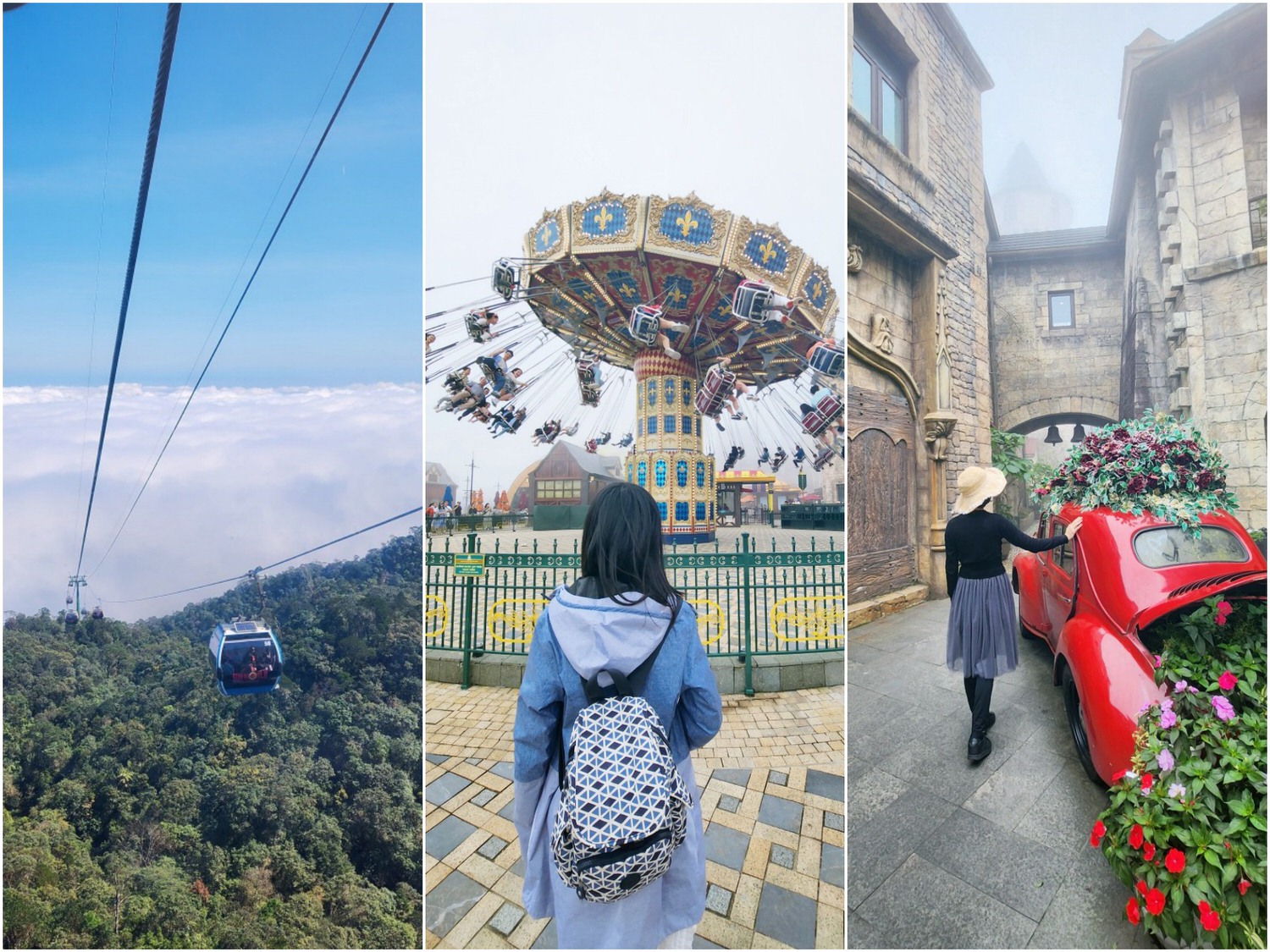 越南峴港 巴拿山 坐上世界最長的單纜纜車 暢玩各種遊樂設施 拜訪著名黃金佛手橋