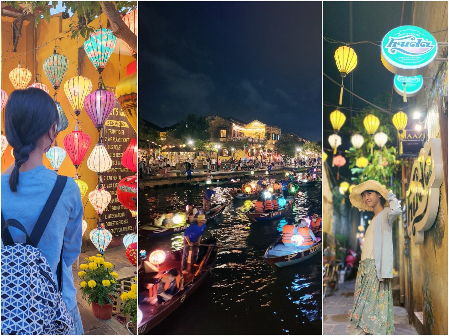 越南會安 水燈體驗 華燈初上會安古鎮散步，萬盞燈籠照亮夜晚河面，乘船享受浪漫夜晚