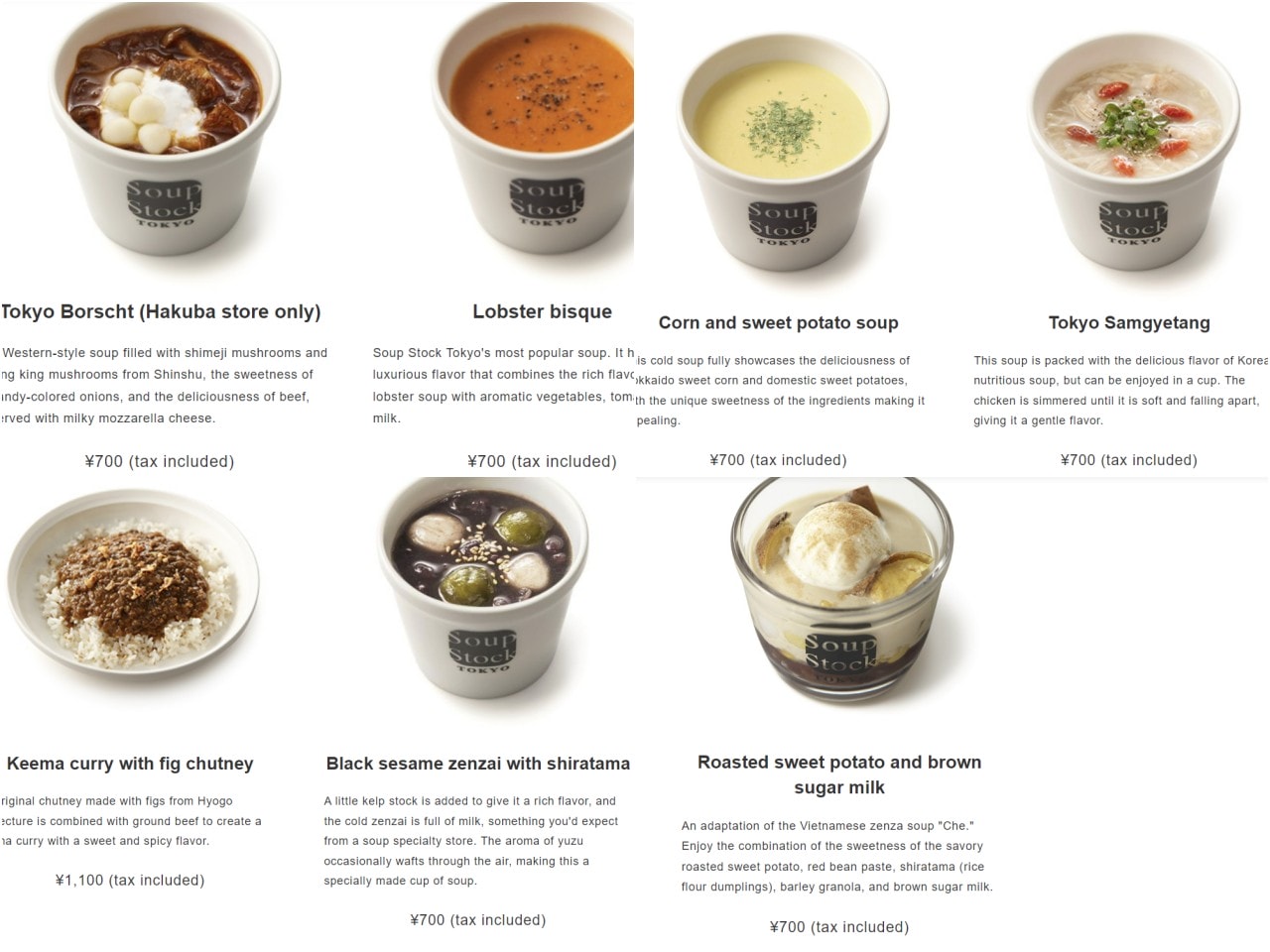 Soup Stock Tokyo 菜單