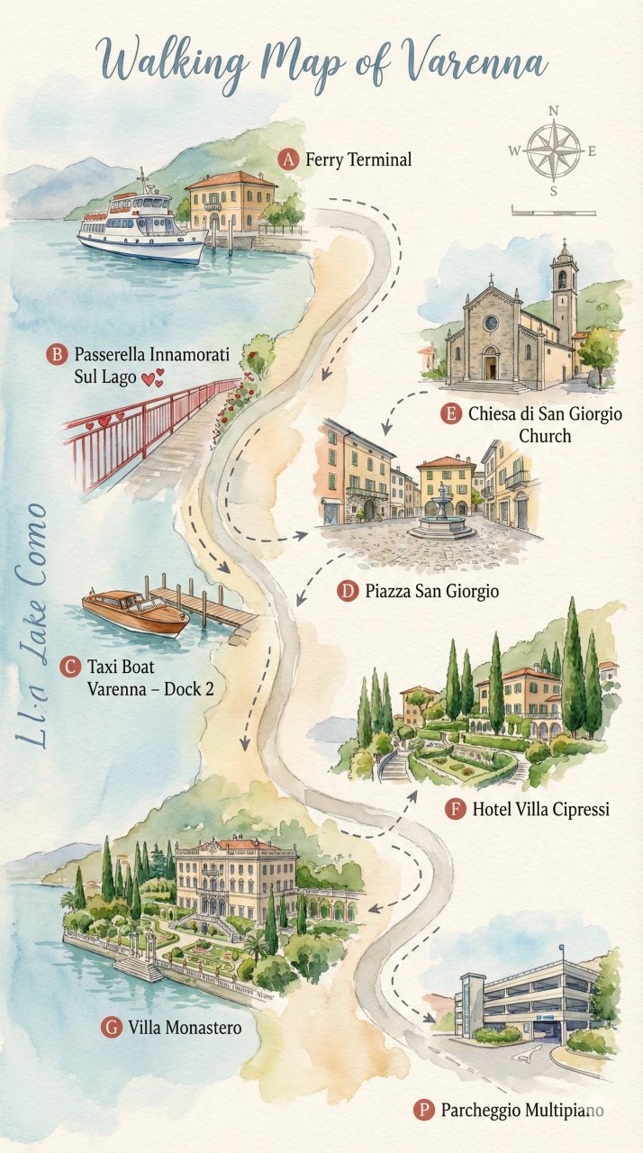 義大利科莫湖瓦倫納小鎮。科莫湖畔的詩意小鎮 Varenna 散步地圖，最適合拍照的角落