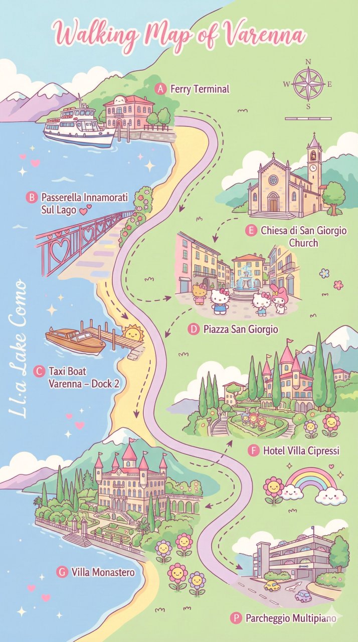 義大利科莫湖瓦倫納小鎮。科莫湖畔的詩意小鎮 Varenna 散步地圖，最適合拍照的角落