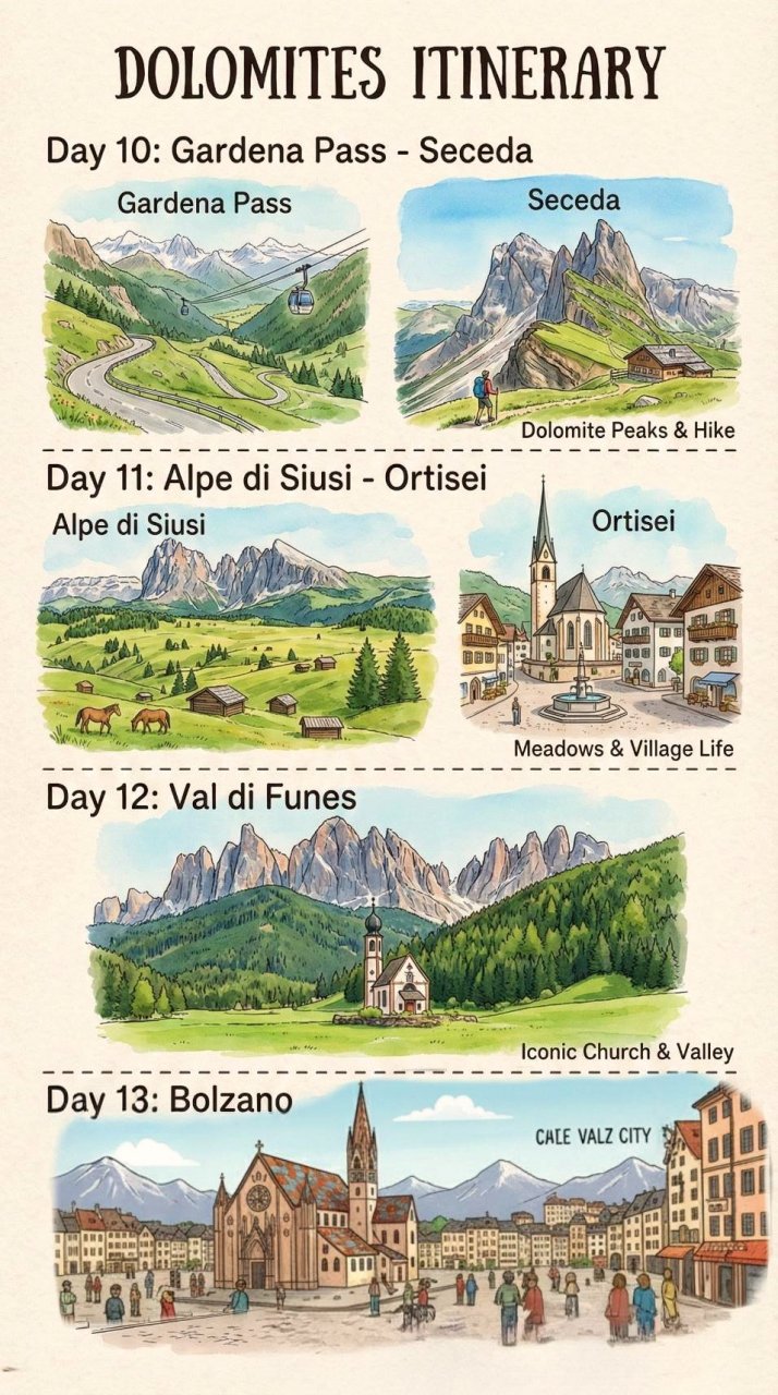 北義大利 多洛米蒂和浪漫湖區之旅 Gemini 生成行程圖。插畫/模型/樂高/紙雕/拼布/立體書版 - 第4張圖 北義大利 多洛米蒂和浪漫湖區之旅 Gemini 生成行程圖。插畫/模型/樂高/紙雕/拼布/立體書版