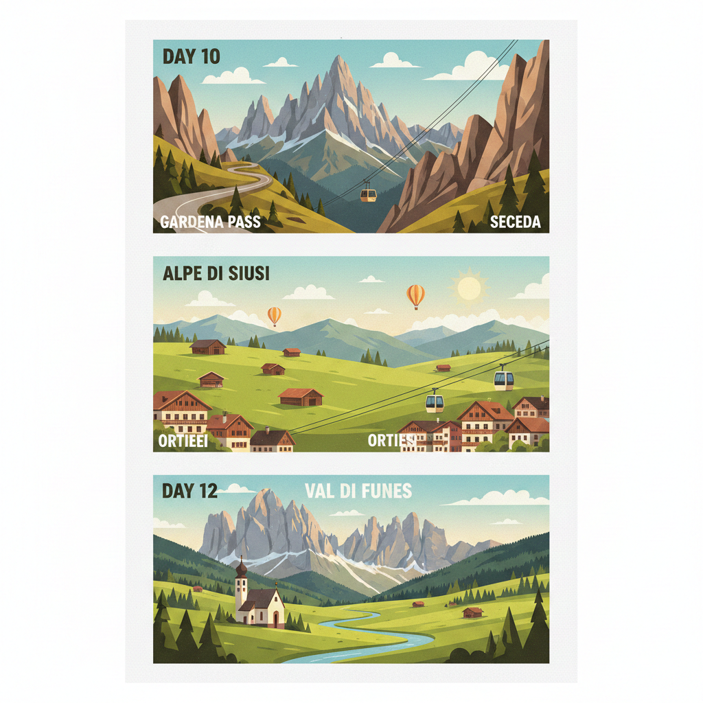 北義大利 多洛米蒂和浪漫湖區之旅 Gemini 生成行程圖。插畫/模型/樂高/紙雕/拼布/立體書版 - 第20張圖 北義大利 多洛米蒂和浪漫湖區之旅 Gemini 生成行程圖。插畫/模型/樂高/紙雕/拼布/立體書版