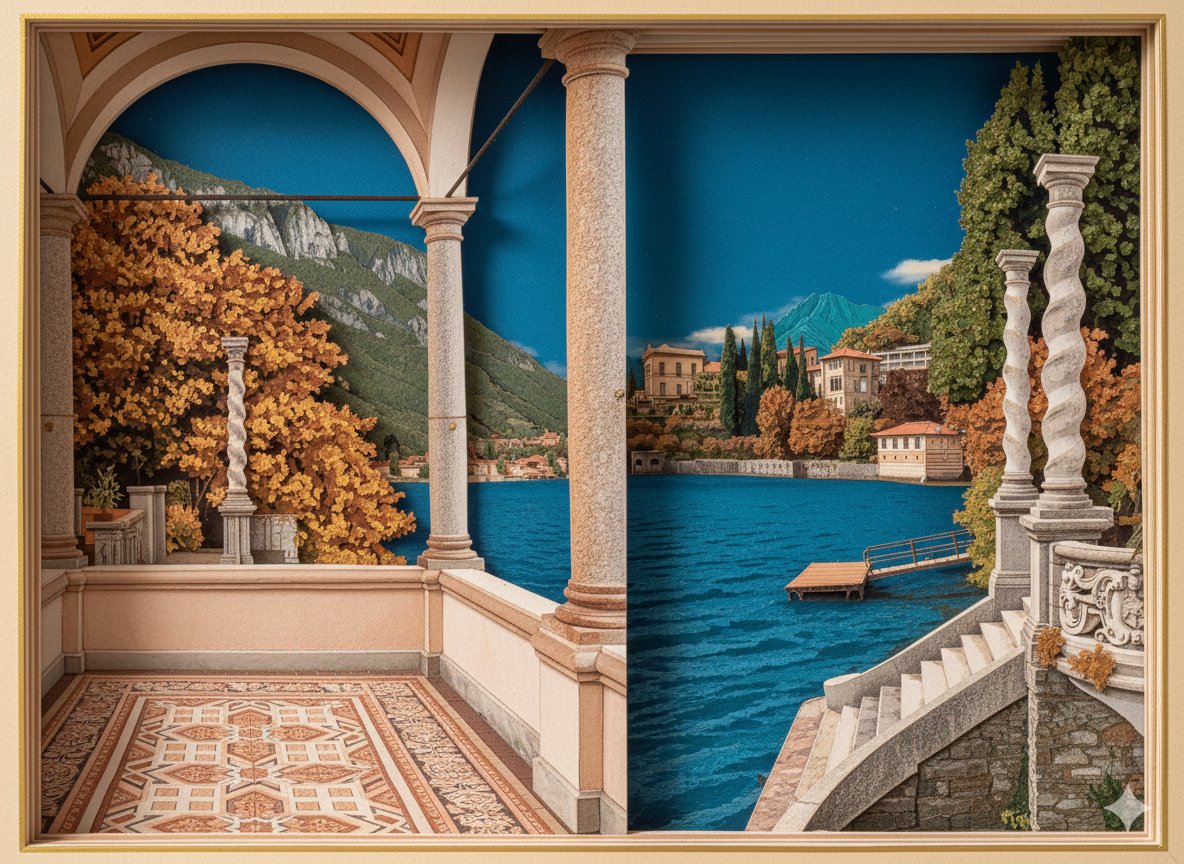 北義大利 多洛米蒂和浪漫湖區之旅 Gemini 生成行程圖。插畫/模型/樂高/紙雕/拼布/立體書版 - 第14張圖 北義大利 多洛米蒂和浪漫湖區之旅 Gemini 生成行程圖。插畫/模型/樂高/紙雕/拼布/立體書版