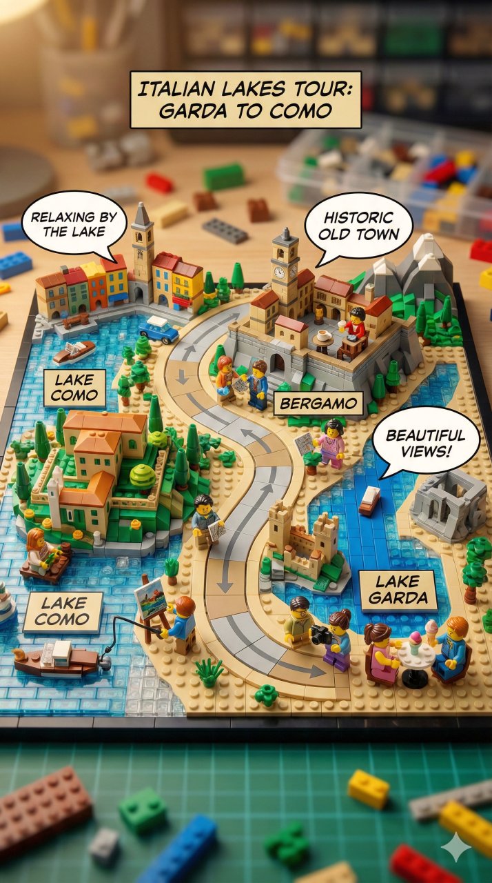 北義大利 多洛米蒂和浪漫湖區之旅 Gemini 生成行程圖。插畫/模型/樂高/紙雕/拼布/立體書版 - 第8張圖 北義大利 多洛米蒂和浪漫湖區之旅 Gemini 生成行程圖。插畫/模型/樂高/紙雕/拼布/立體書版